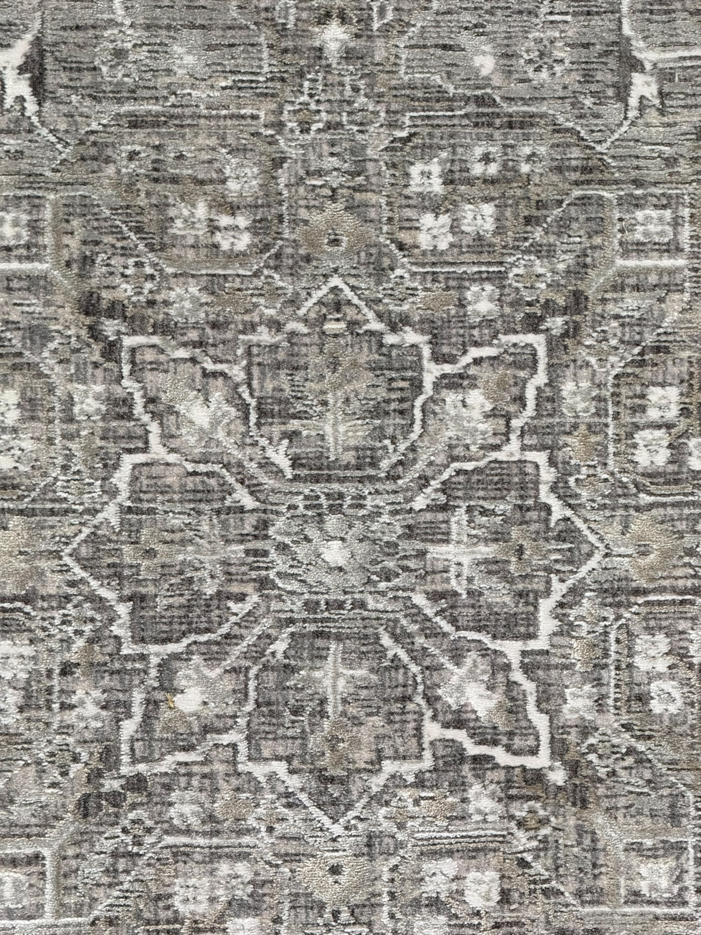 Modern Gri–Antrasit Eskitme Desenli Halı 200×290 cm