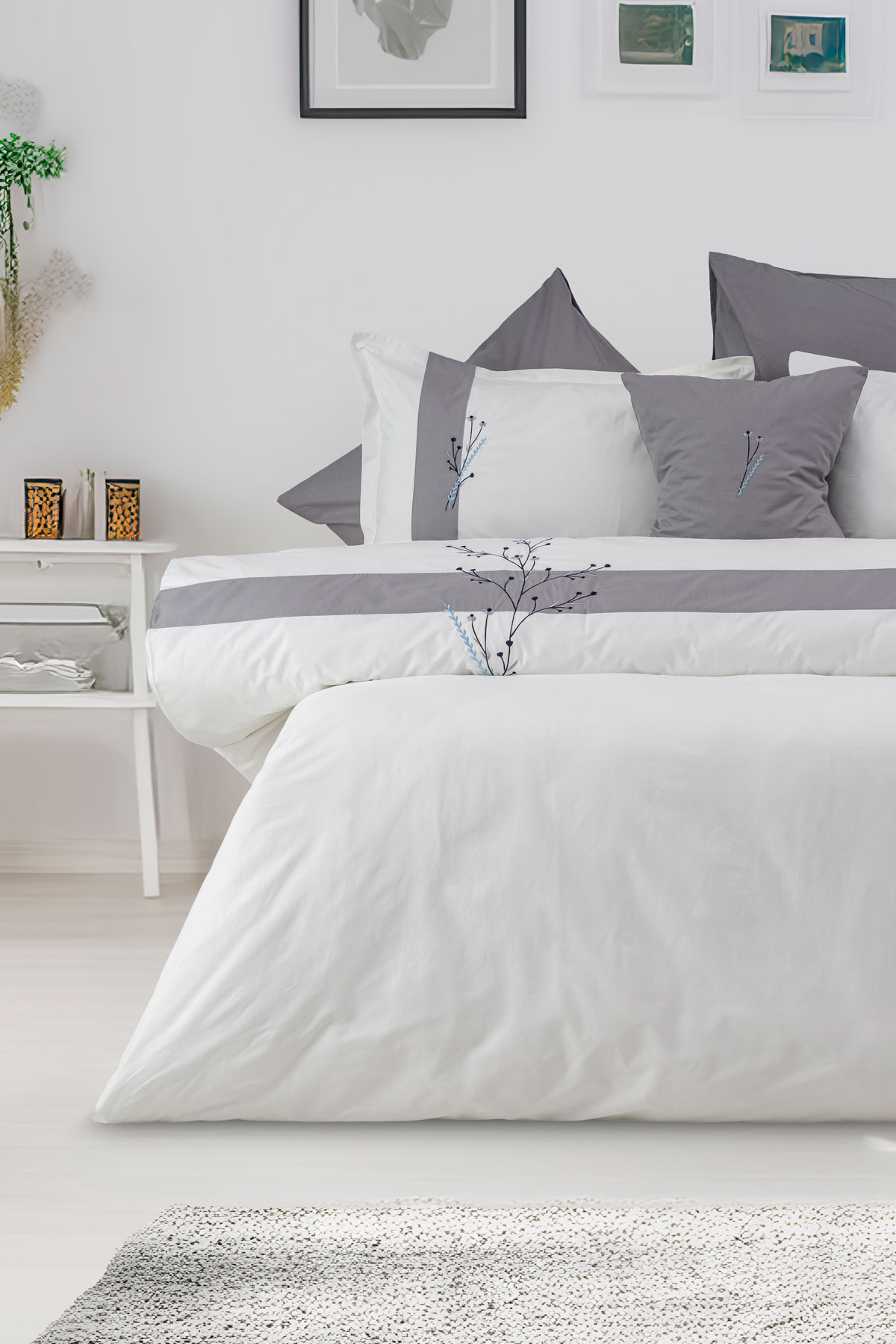 EFSUN 100% COTTON 8-PIECE WAFFLE PIQUÉ DUVET COVER SET / EV3800