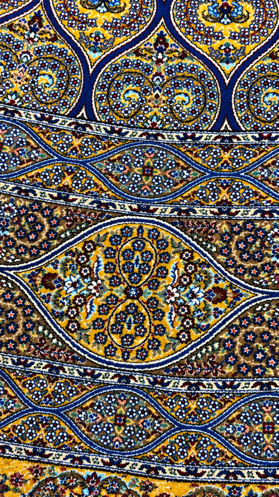İthal İpek Halı Hardal 150 x 150 El Dokuma