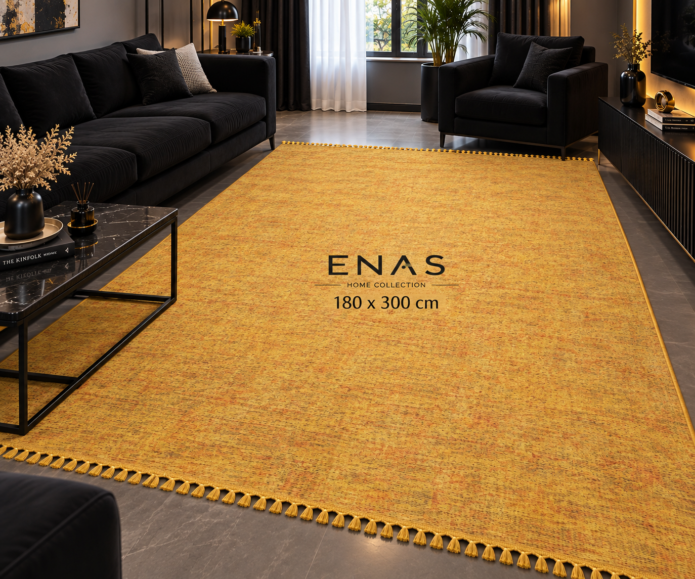 Dijital Halı Hardal Bambu 180 x 300 CM
