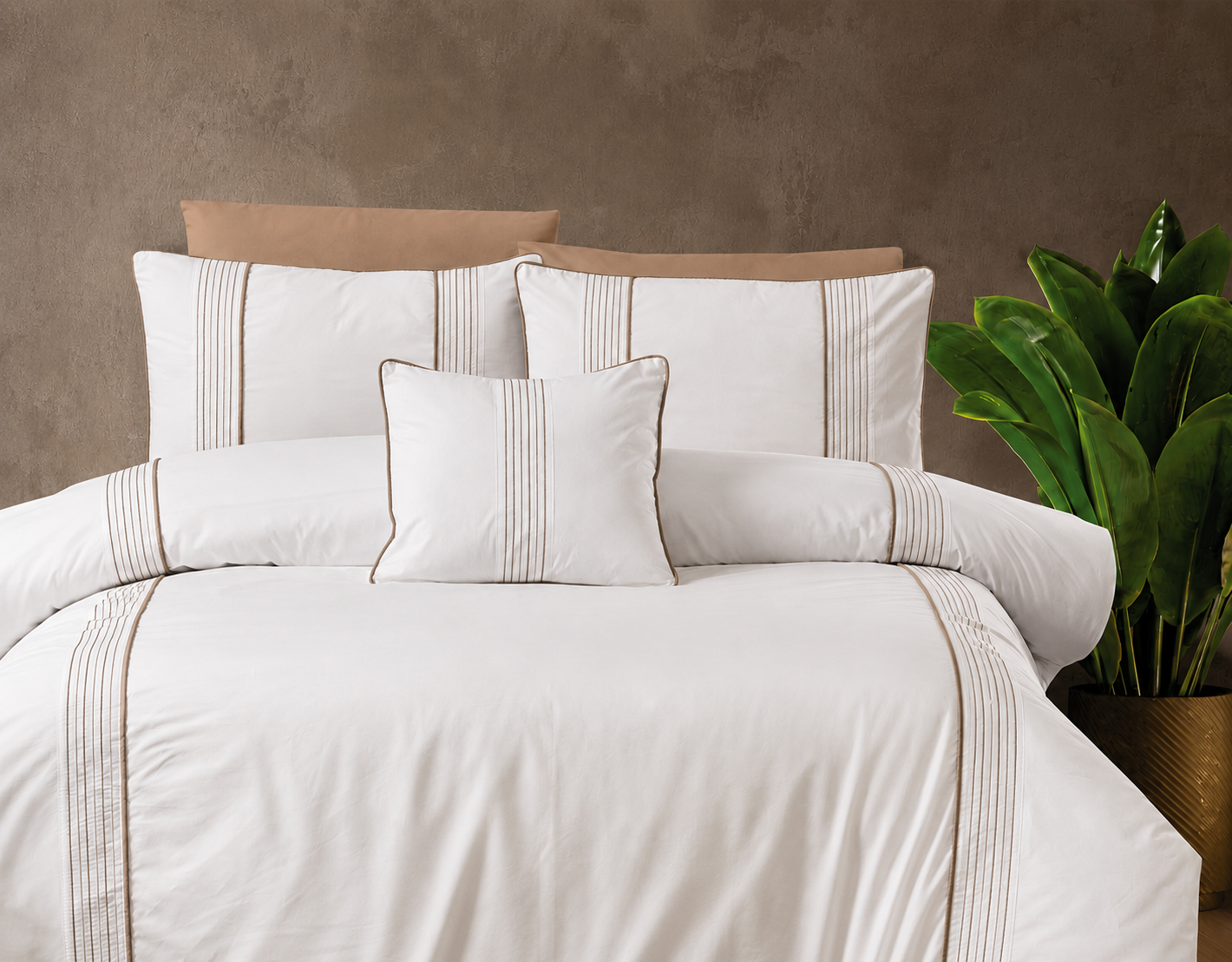 BİLLUR 100% COTTON 7-PIECE WAFFLE PIQUÉ DUVET COVER SET / EV3795