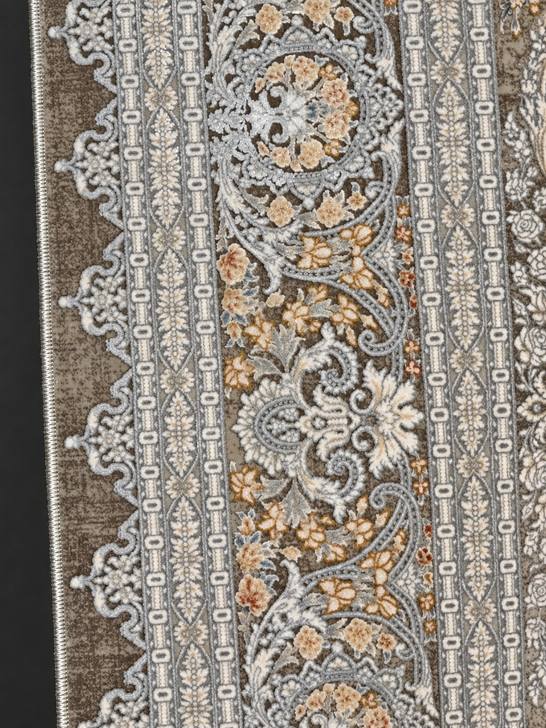 Saray Koleksiyonu 1500 Tarak Bej-Gri Klasik Desenli Halı 145 x 230 CM