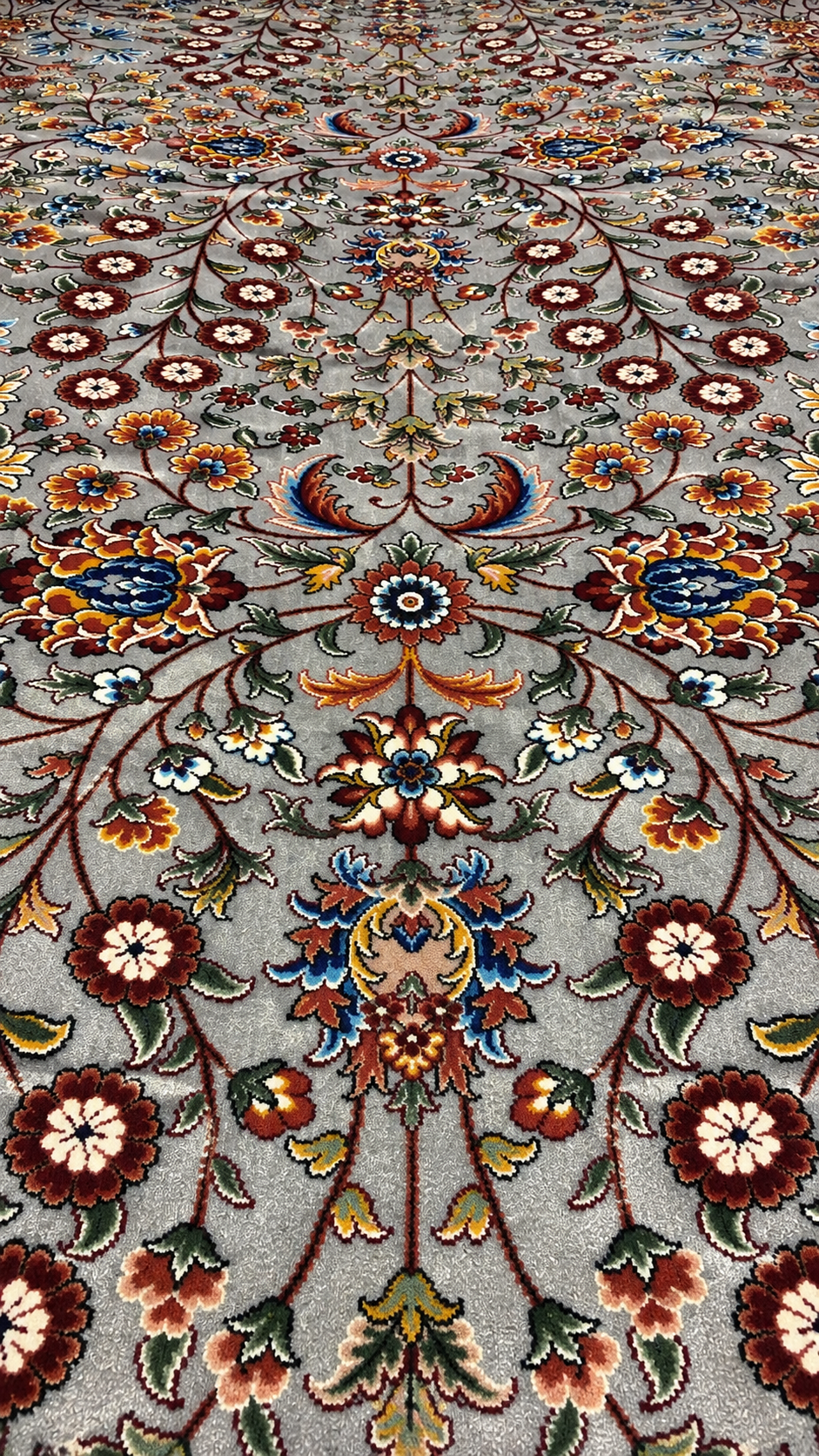 İthal İpek Halı Gri-Pudra 200 x 300 El Dokuma