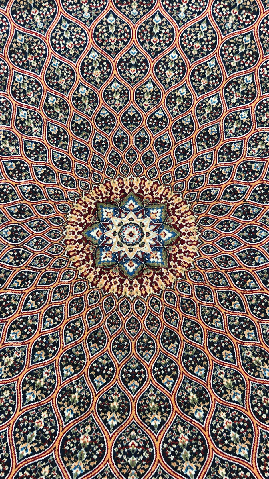 İthal İpek Halı Lacivert 60 x 90 El Dokuma