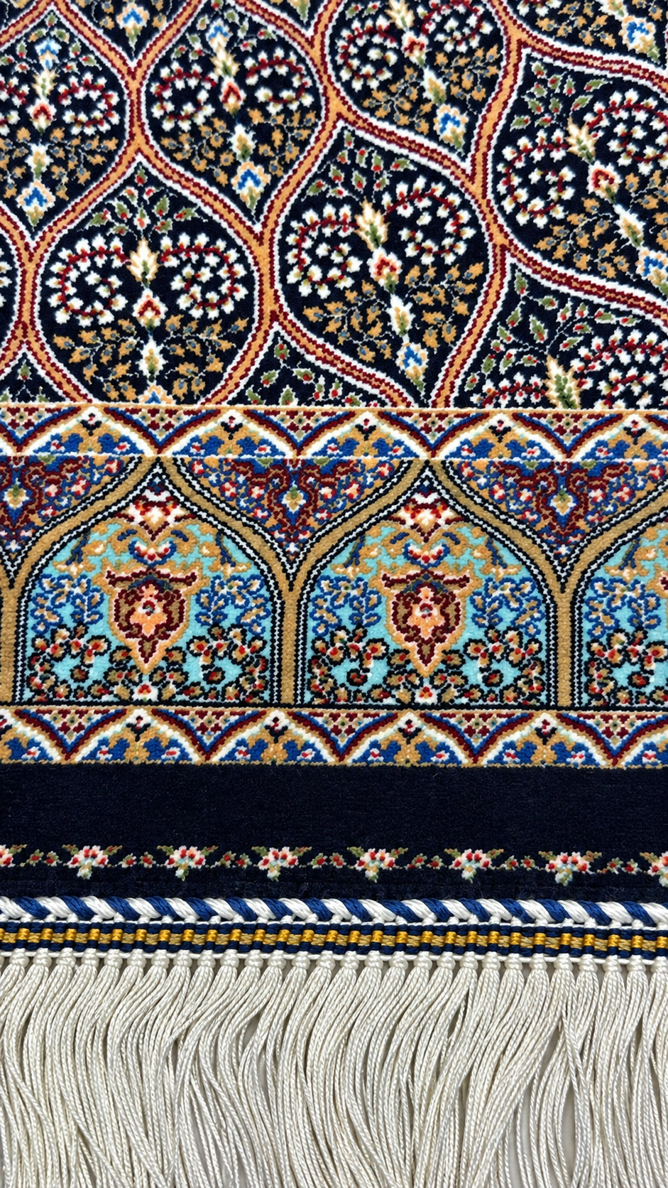 İthal İpek Halı Lacivert 60 x 90 El Dokuma