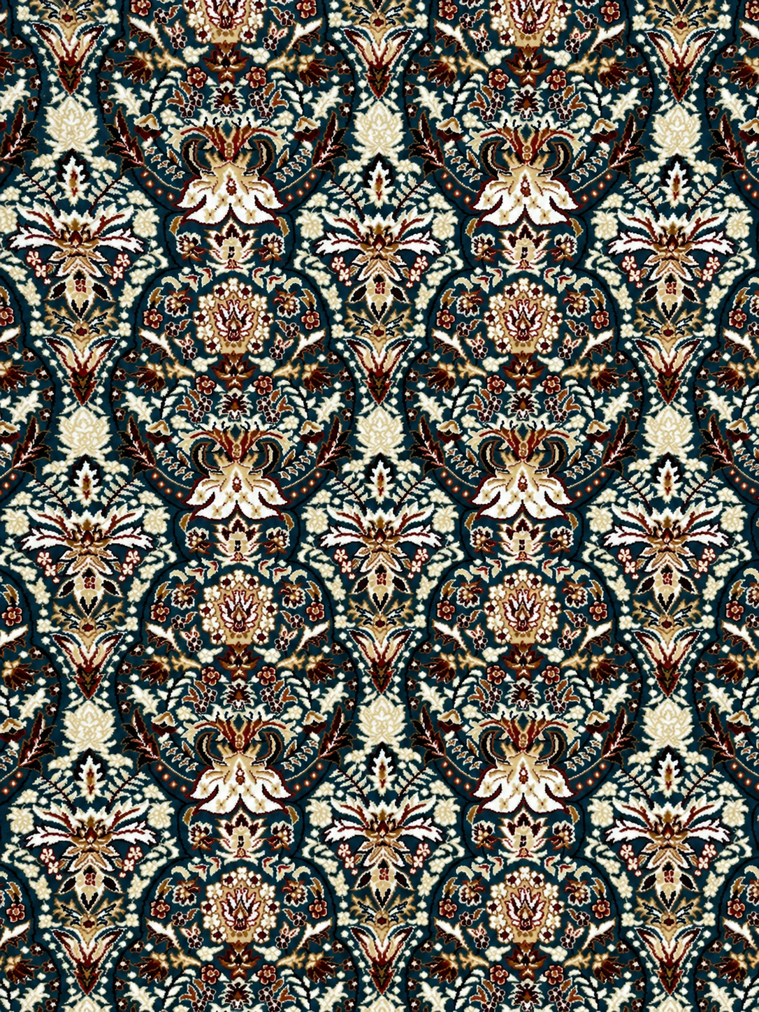 Tajmahal Premium– Petrol Turkuazı Klasik Çiçek Desenli 160 × 230 cm