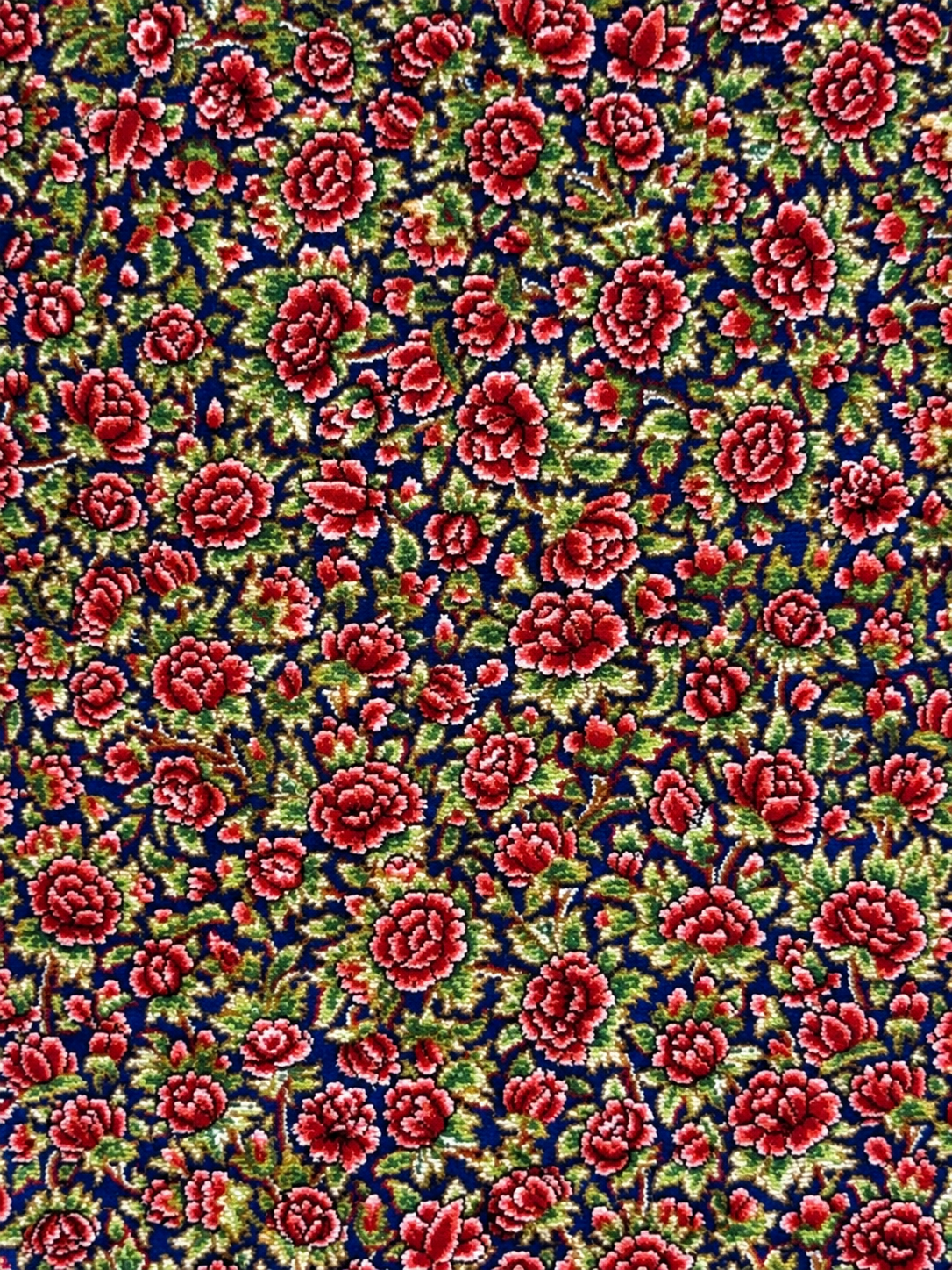 Premium Saray Bahçesi İthal İpek Halı – Gül Kurusu-Siyah-Bordo-Turkuaz 150 × 210 CM